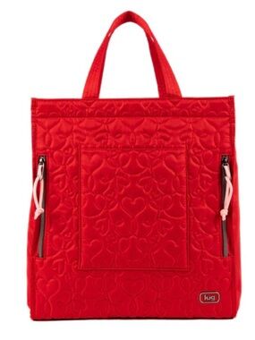 Lug Runner Supreme Tote. Poppy Red Quilted Hearts. NWT